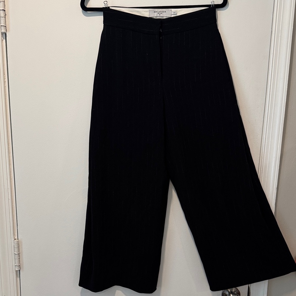 MM Lafleur pinstripe black zhou culotte wide Leg Trousers